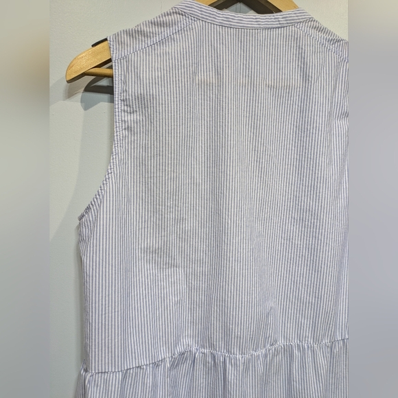 Gap Eyelet Mini Dress Blue Stripe Size‎ Small Spring Sleeveless Cotton Sundress - Picture 7 of 9